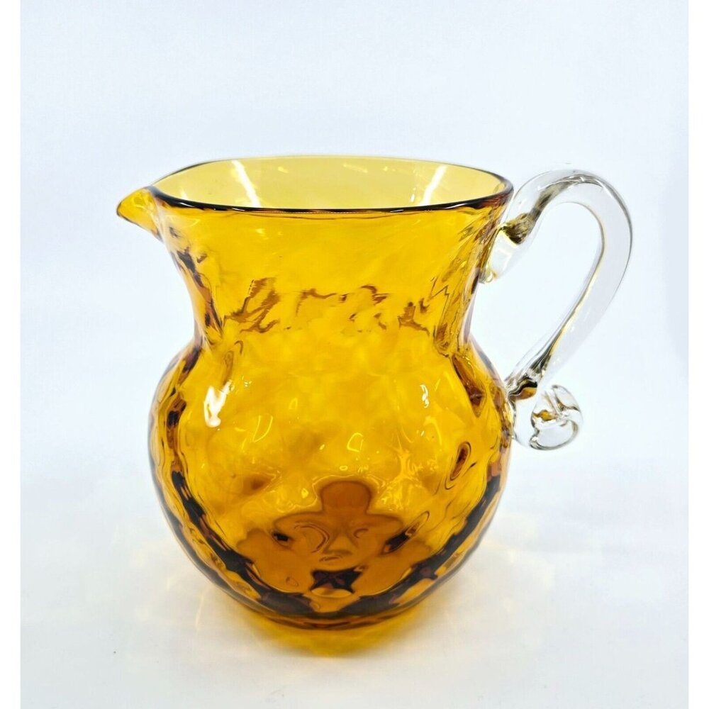 Vintage Pilgrim Glass Honey Amber optic pitcher